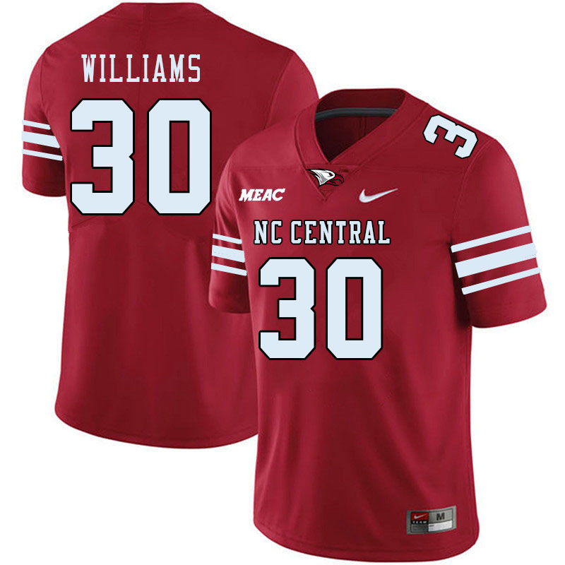 Men-Youth #30 Cameron Williams North Carolina Central Eagles 2023 College Football Jerseys Stitched
